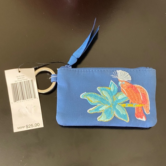 Vera Bradley Handbags - Vera Bradley NWT Rainforest Canopy Zip ID Case with Parrot Embroidery